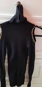 Cold Shoulder Turtleneck Sweater